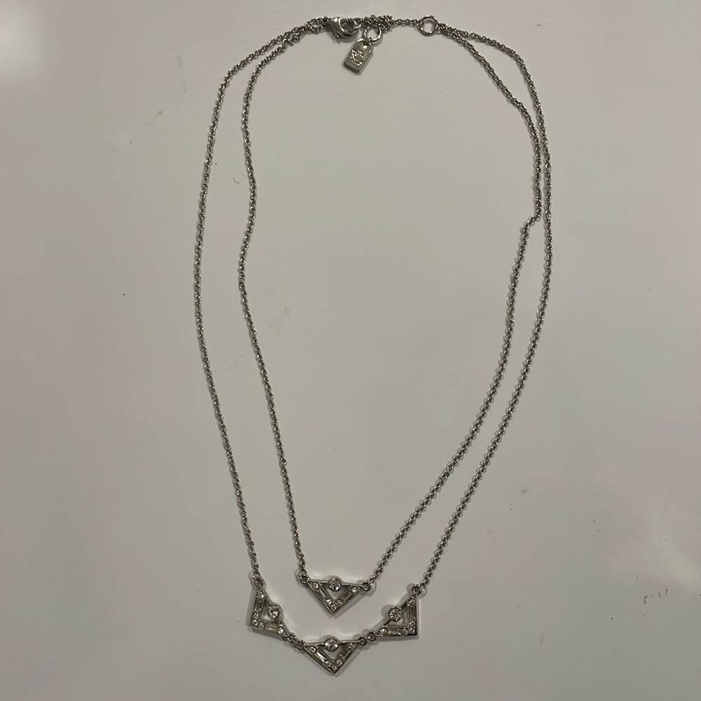 Lauren Ralph Lauren Double Silver Rhinestone Necklace